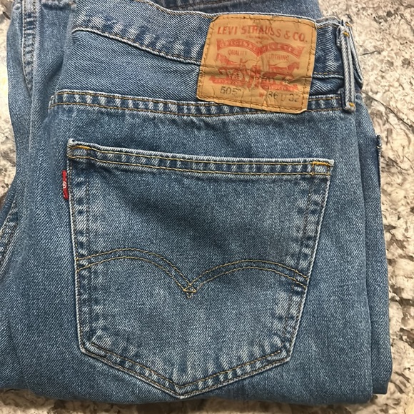 Levi’s VTG Men’s 505 Blue Jeans Red Tab 36x32 EUC Straight Leg Loose Fit Pants - Picture 7 of 17